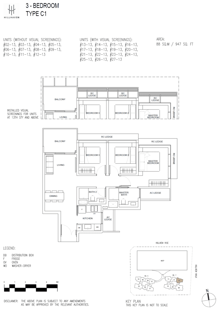 hillhaven 3 bedroom layout floorplan