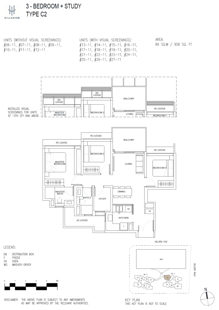 hillhaven 3 bedroom study layout floorplan